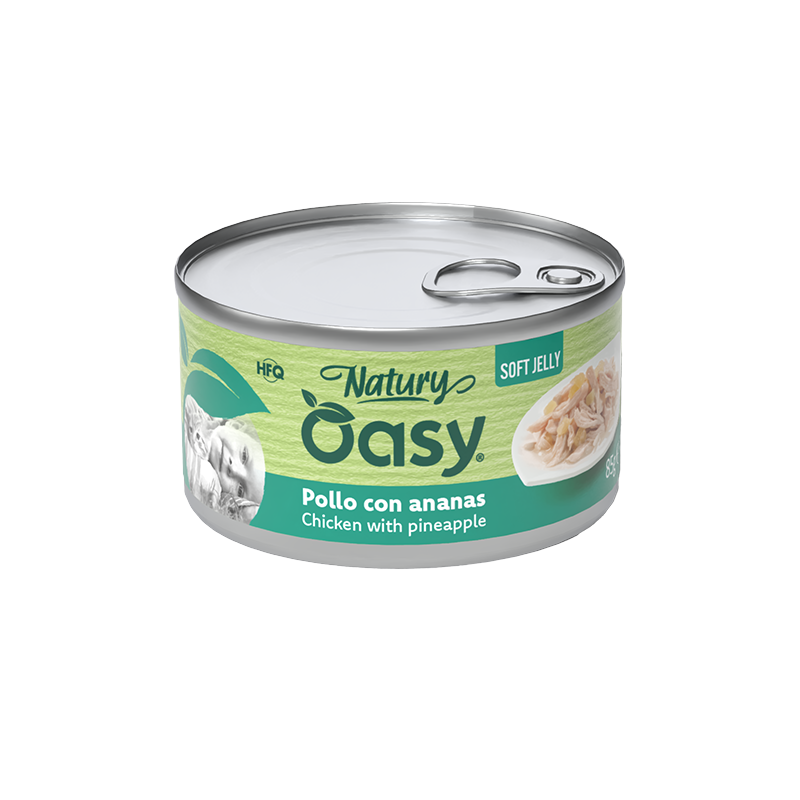 Oasy Natury Soft Jelly Chicken with pineapple – kapsička pre mačky – transparentné oficiálne balenie