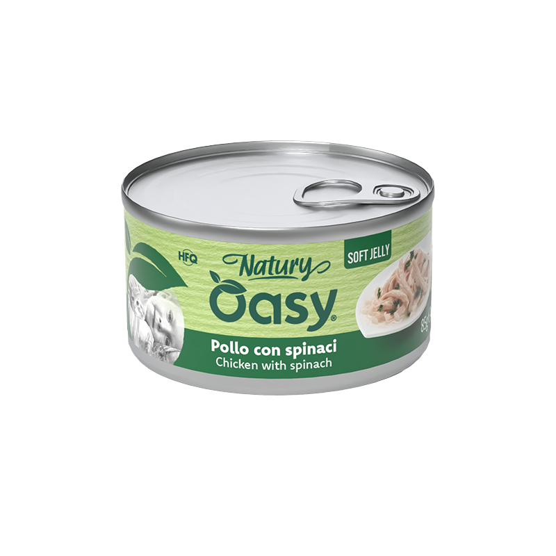 Oasy Natury Soft Jelly Chicken with spinach – kapsička pre mačky – transparentné oficiálne balenie