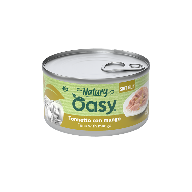 Oasy Natury Soft Jelly Tuna with mango – kapsička pre mačky – transparentné oficiálne balenie