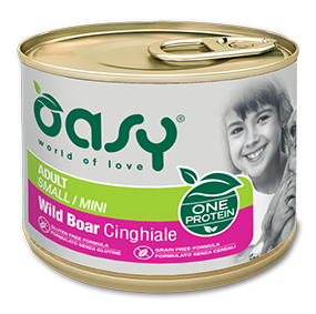 Oasy One protein Adult Small/Mini Wild Boar – granule pre psy 200 g – transparentné oficiálne balenie