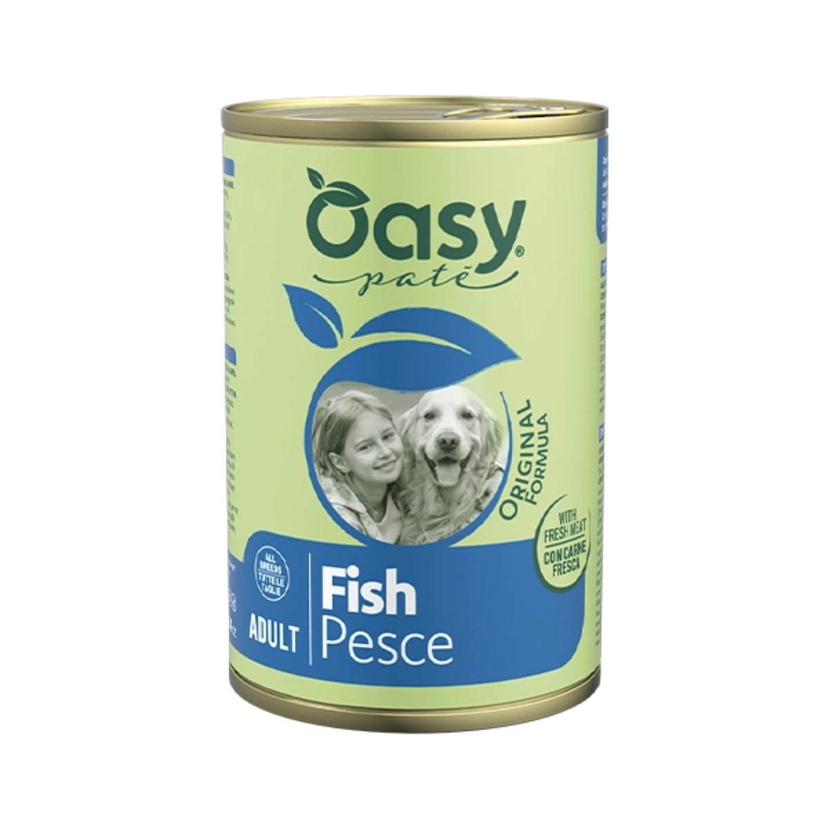 Oasy Original Formula Adult Fish Paté – konzerva pre psy 400 g – transparentné oficiálne balenie