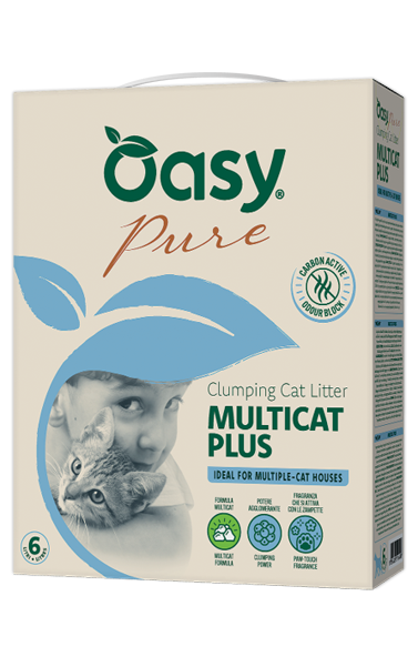 Oasy Pure cat Litter Multicat Plus – stelivo pre mačky – transparentné oficiálne balenie