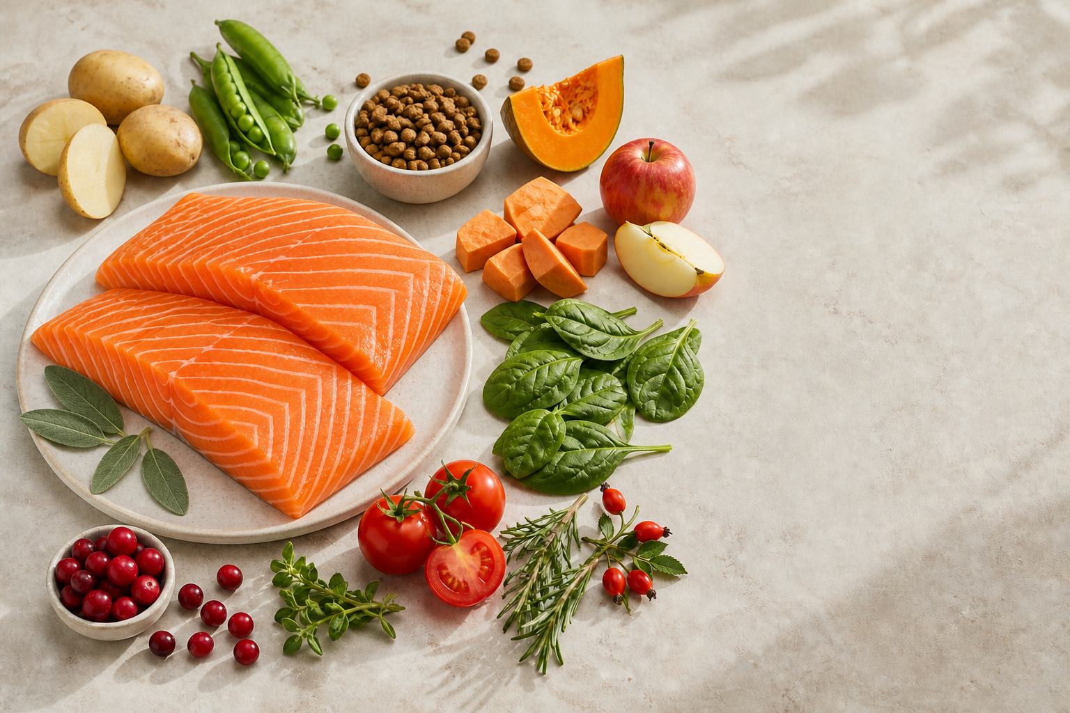 Hlavné suroviny receptúry Oasy GRAIN FREE FORMULA Kitten Fish – granule pre mačiatka