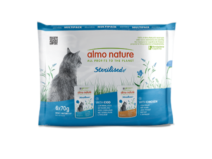 Almo Nature Multipack Sterilised with Cod with Chicken 6x70g Petrium
