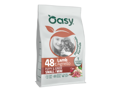 Oasy Monoprotein Formula Puppy & Junior Small/Mini Lamb - granule pre psy 800 g