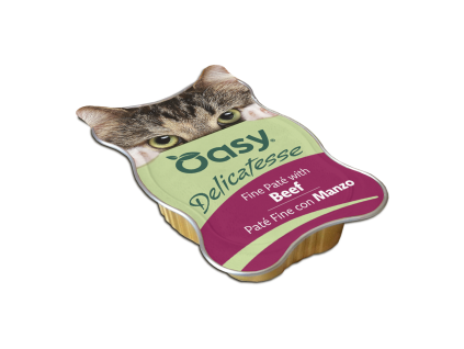 Oasy Delicatesse Fine Paté with Beef - vanička pre mačky 85 g