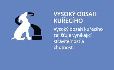 Vysoký obsah kuřecího masa