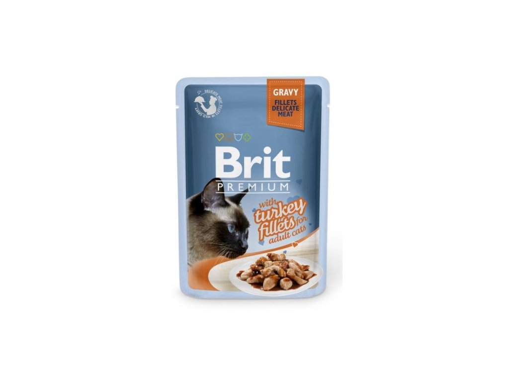 4458 brit premium cat delicate fillets in gravy with turkey 85g