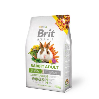 Brit Animals RABBIT ADULT complete 1,5kg + dárek pamlsky Brit + dárek pamlsky Brit