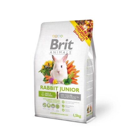 Brit Animals RABBIT JUNIOR complete 1,5kg + dárek pamlsky Brit + dárek pamlsky Brit