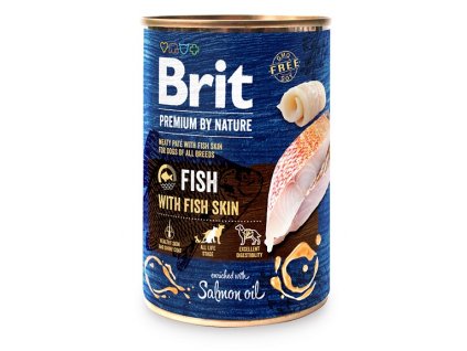 7635 brit premium by nature fish with fish skin 400g