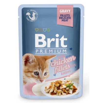 4470 brit premium cat delicate fillets in gravy chicken for kitten 85g