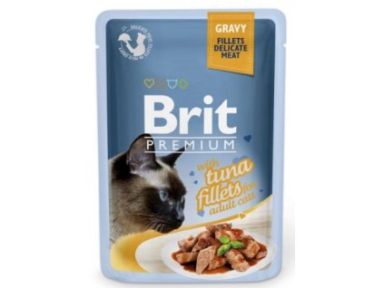 4461 brit premium cat delicate fillets in gravy with tuna 85g