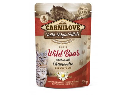 Carnilove Cat Pouch Rich in Wild Boar Enriched with Chamomile 85 g