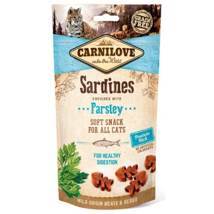 5274 carnilove cat semi moist snack sardine parsley 50g