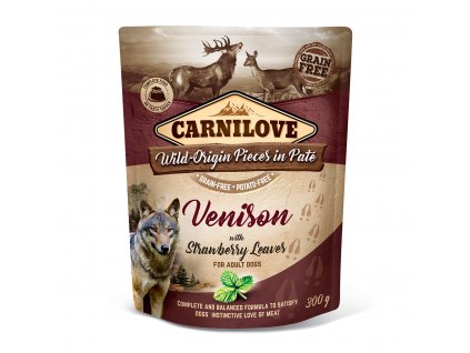 Carnilove Dog Pouch Paté Venison with Strawberry Leaves 300 g