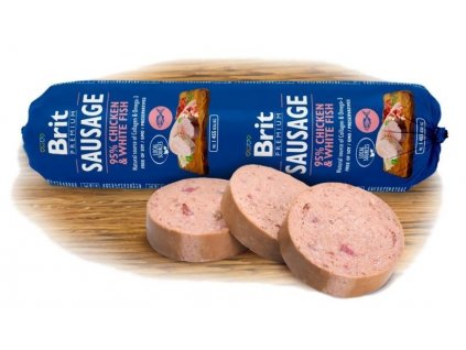 Brit Sausage Chicken & White Fish 800 g