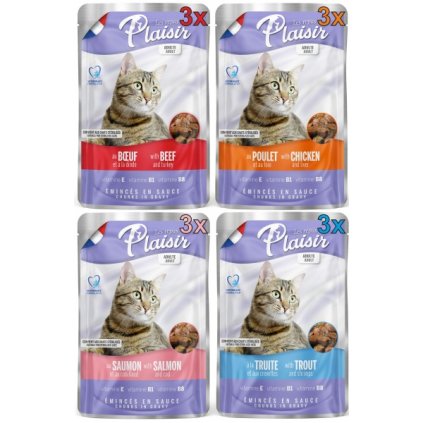 Plaisir Cat kapsičky MULTIPACK 12x100 g