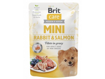 Brit Care Mini Rabbit & Salmon fillets in gravy 85 g