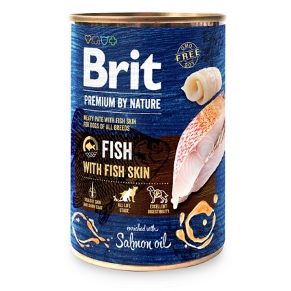 7635 brit premium by nature fish with fish skin 400g