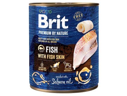 7662 brit premium by nature fish with fish skin 800g