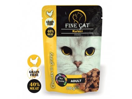 Fine Cat kapsička Grain-Free Adult kuřecí v omáčce