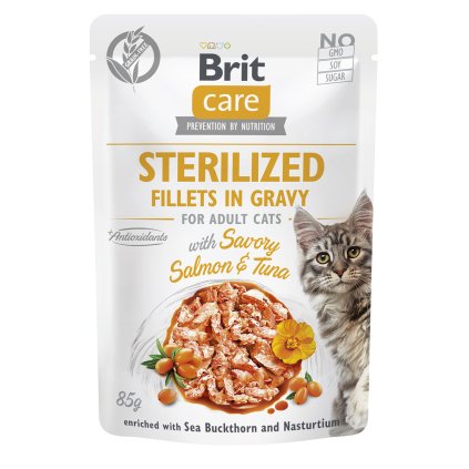 BCC Sterilized Fillets in Gravy with Savory Salmon&Tuna 85g