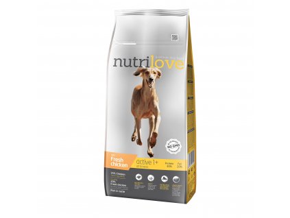 Nutrilove GRANULE pro psy Active s čerstvým kuřecím 12 kg