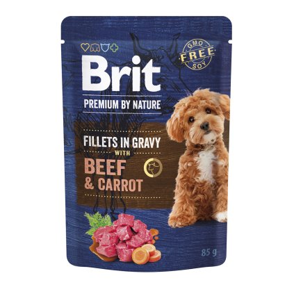 Brit Premium by Nature Dog Fillets in Gravy with Beef & Carrot 85 g