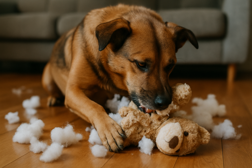 Pes sežral plyšovou hračku. Co dělat?