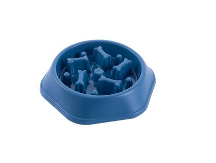 Protihltací miska pro psa Bone modrá