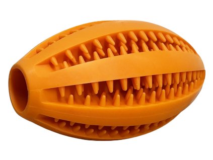Žvýkací míček pro psy Rugby oranžový