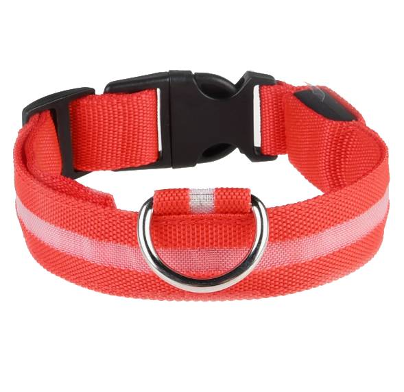 Petify Svítící obojek pro psa Growl červený Velikost: XL