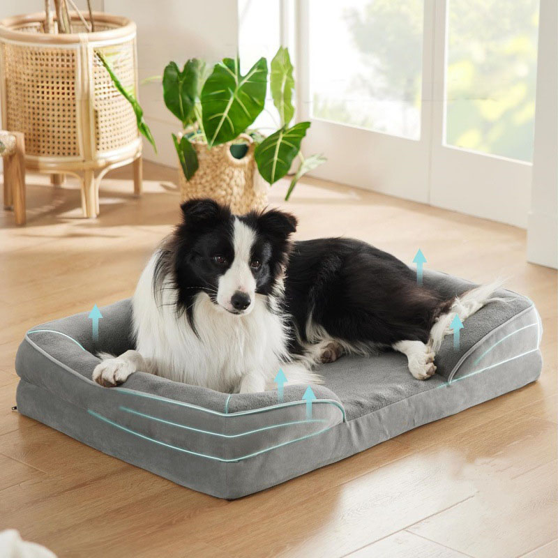 Petify Ortopedický pelíšek pro psa Nest 75x50 cm šedý