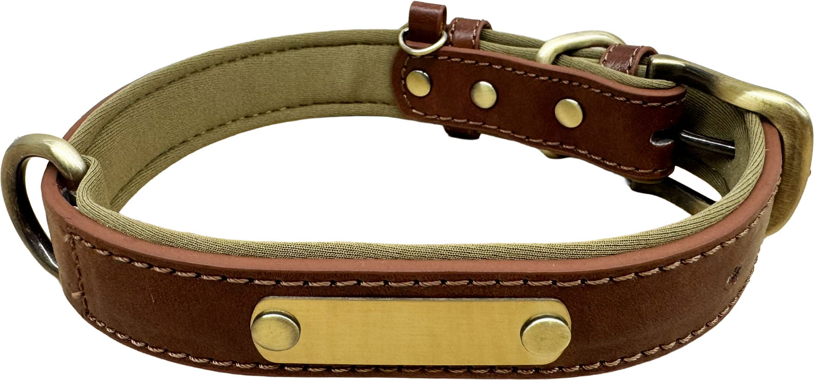 Petify Kožený obojek pro psa Fluff hnědý Velikost: XS