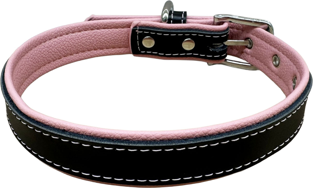 Petify Kožený obojek pro psa Loyal růžový Velikost: XXS