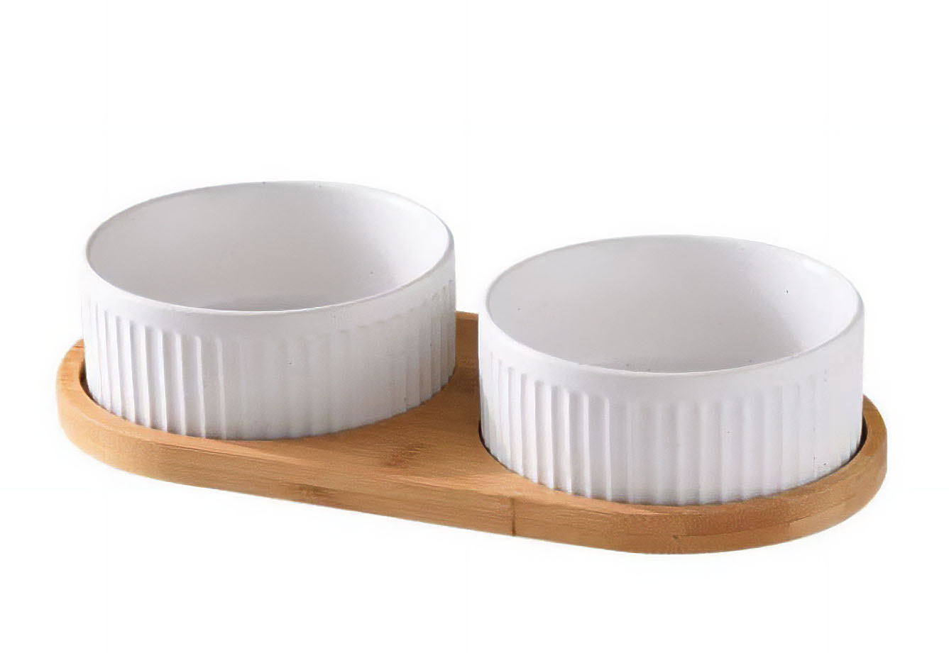Sada keramických misek s podložkou Muncher 400 až 850 ml bílá Velikost: S