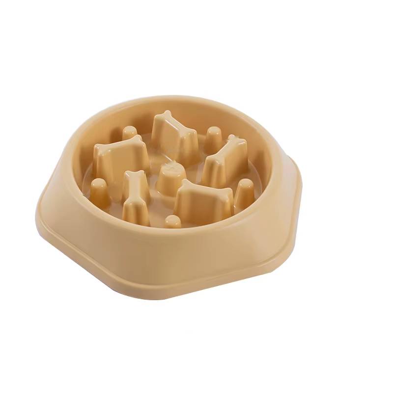 Protihltací miska pro psa Bone 16 cm žlutá