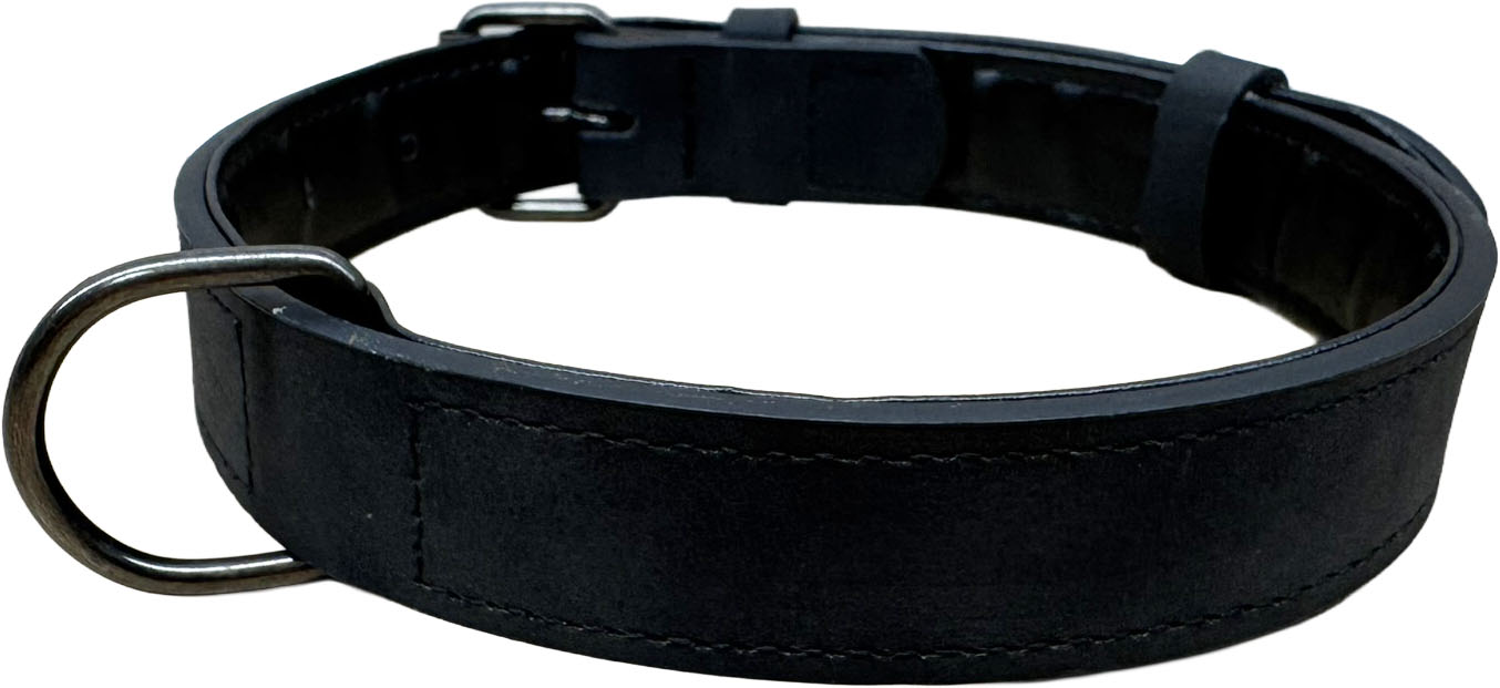 Petify Kožený obojek pro psa Woof černý Velikost: S