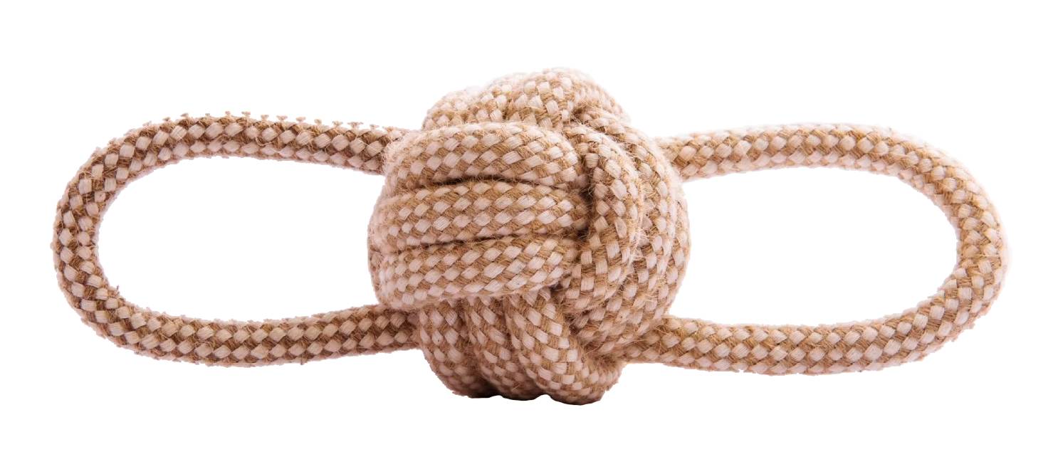 Provazové přetahovadlo pro psa double smyčka 27 cm béžová