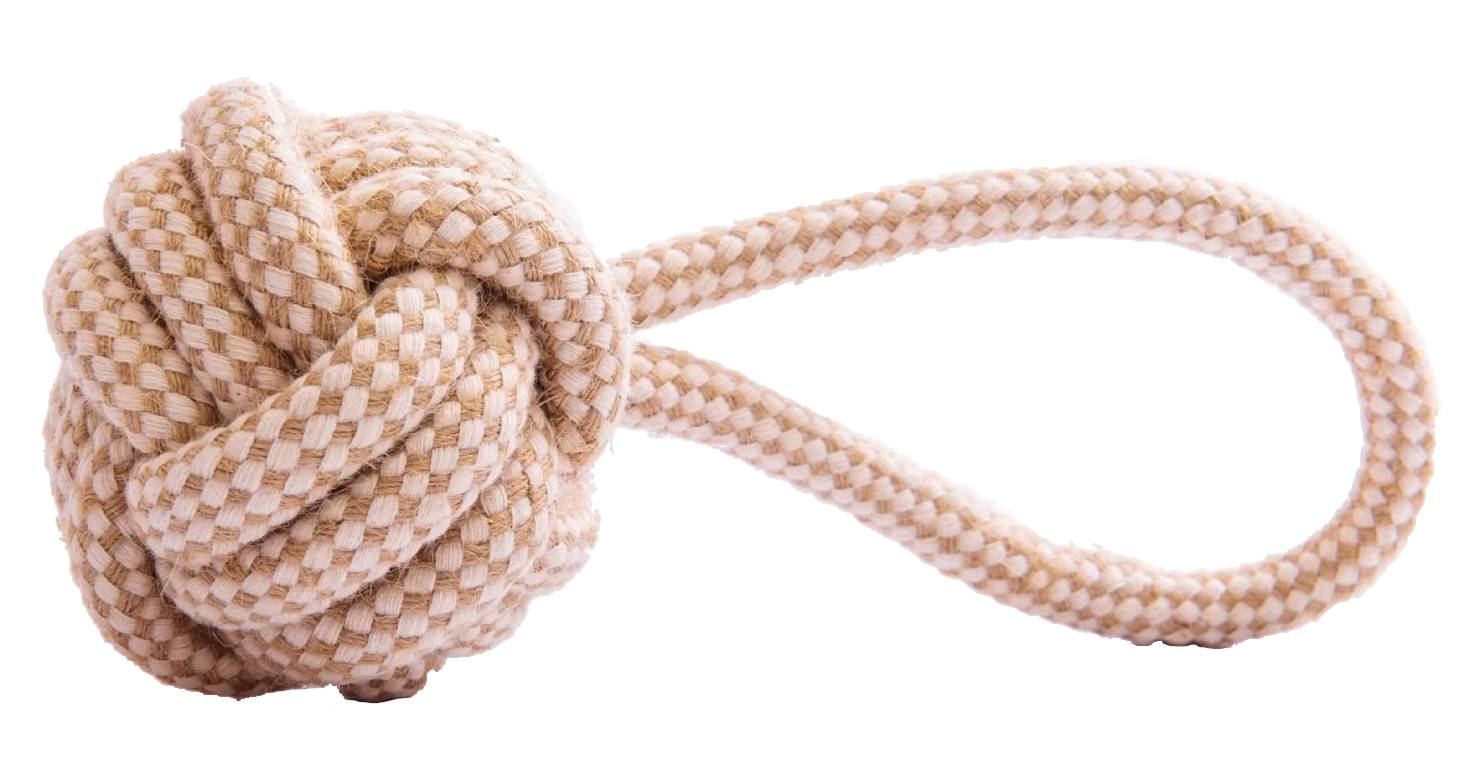 Provazové přetahovadlo pro psa házecí míč 23 cm béžová