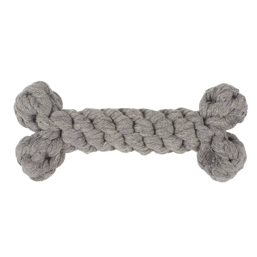 Provazová hračka pro psa kost Bonez 16 cm šedá