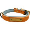 Kožený obojek pro psa Fluff oranžový