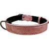 Kožený obojek pro psa Woof růžový