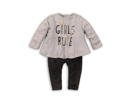 Kojenecký set bavlněný, tunika a legíny, Minoti, RULE 7, šedá