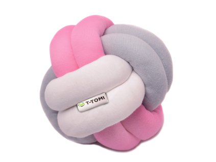 Pletený míček, white - grey - pink