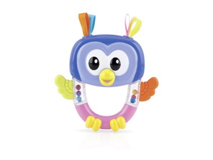 NUBY Chrastítko s kousátkem sovička, 3m+