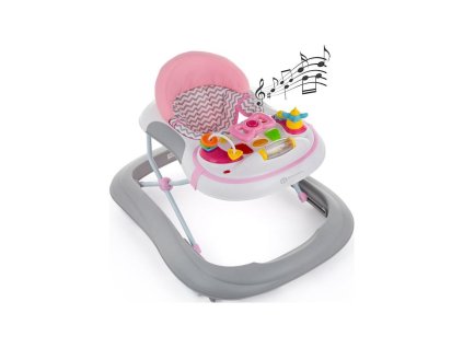 PETITE&MARS Chodítko se zvukem Monty Chevron Pink