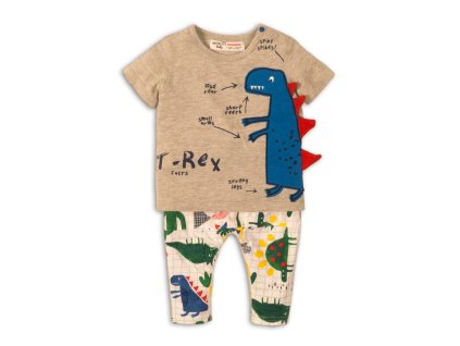 Kojenecký set chlapecký - tričko a kalhoty, Minoti, Rex 4, šedá