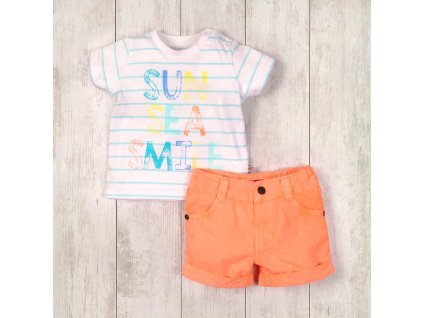 Chlapecký set, tričko a kraťasy, Minoti, SURF 1, oranžová
